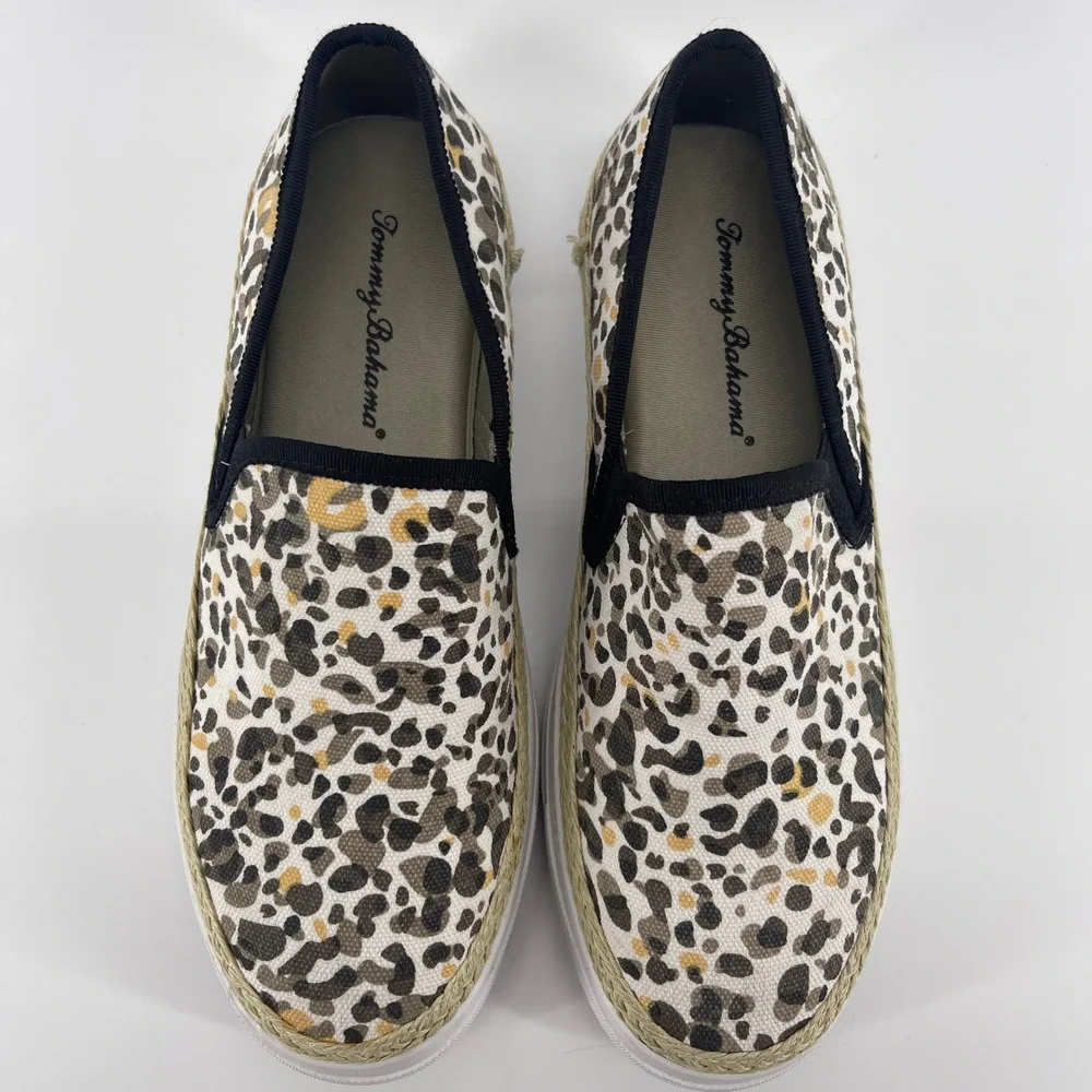 Tommy Bahama Painter Leopard Print Slip On Espadrille‎ Platform Sneakers